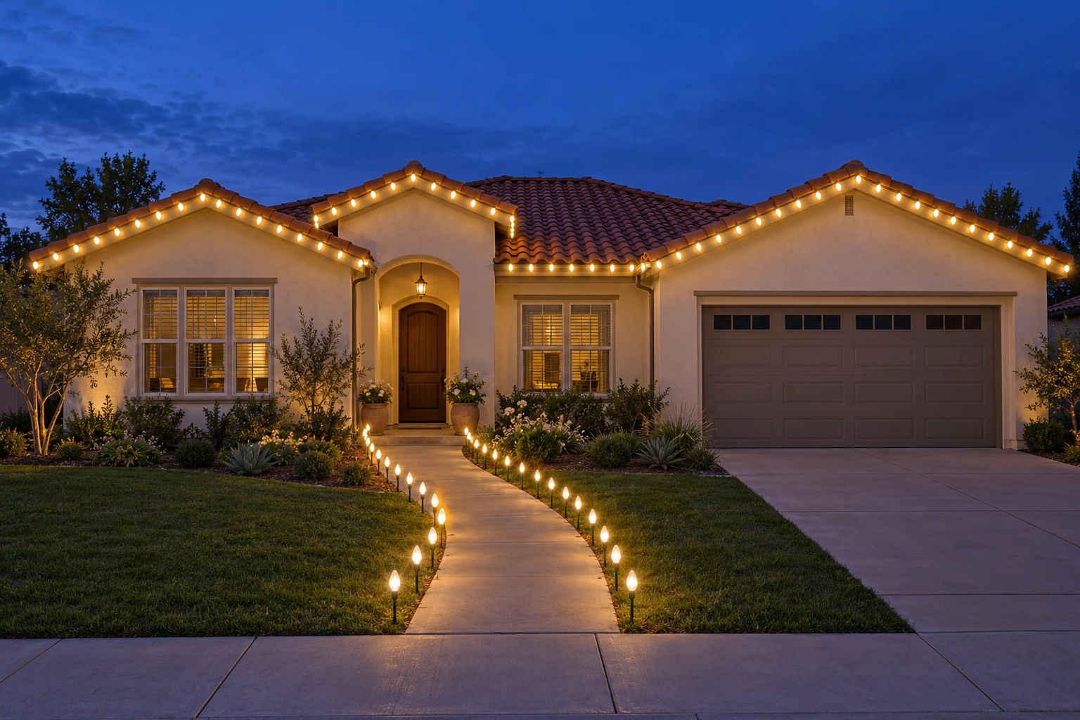 Illustrative Holiday Classic roofline and C9 stake display